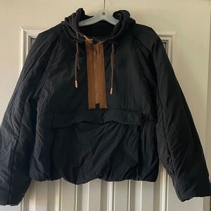 Free People Black and Brown Puffer Jacket